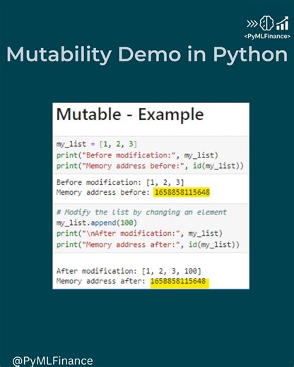 Python Mutability Demo using is() | List vs Tuple Memory Example #programming #codinginterview