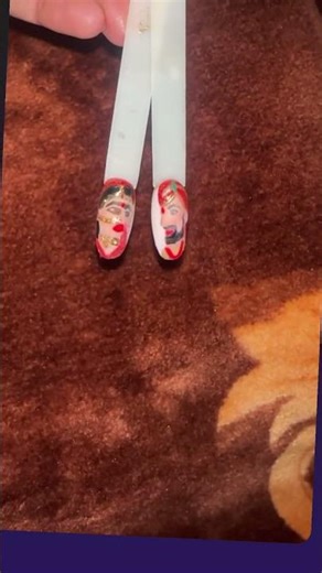 Bride and groom nail art