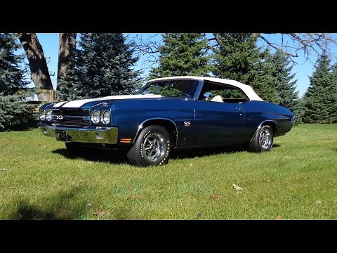 1970 Chevrolet Chevelle SS Blue Convertible & LS6 454 Engine Sound - My Car Story with Lou Costabile