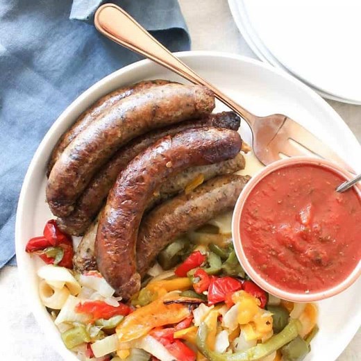 Easy Crock Pot Slow Cooker Sausage and Peppers Recipe | Wicked Spatula