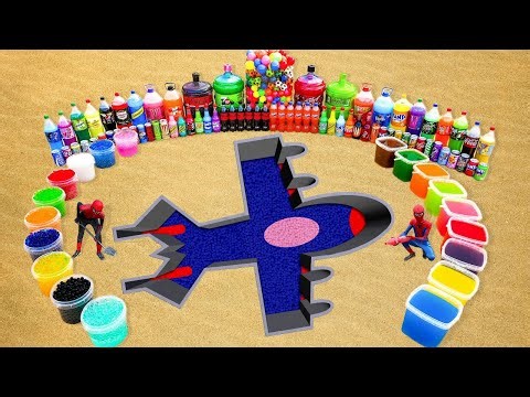 How to make Jet Aircraft with Cement & Orbeez, Giant Fanta, Mtn Dew, 7up, Coca Cola vs Mentos