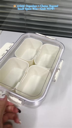 Still troubled by messy kitchen spices? This four-compartment sealed spice storage box is here to save the day! ✨ The divided design keeps each spice in its place, the airtight seal prevents moisture and keeps freshness, and the stackable design saves a lot of space. Whether it's spices, dry goods, or small snacks, everything can be neatly stored. Say goodbye to kitchen clutter and make cooking more efficient. A must-have for home cooks and cooking enthusiasts~ #KitchenStorageBox #SpiceOrganizat