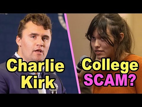 Charlie Kirk DEBATES Student On The COLLEGE SCAM *full Q&A clip*