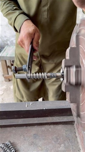 Steel Wire Spring Making on Vintage Old Lathe Machine | Easy Workshop Project #youtubeshorts