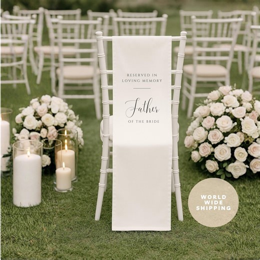 Mother of the Bride Memorial Chair Sign | In Loving Memory Wedding Banner | Wedding Remembrance Sign