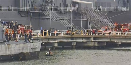 Fire crews respond to 28 people stuck on USS Laffey after gangway collapses