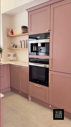Ex Display Alku Aspen Pink Shaker Kitchen & Peninsula