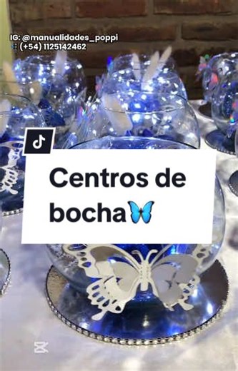 Centros y vasos personalizados para XV años
