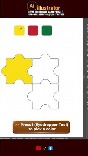 How to Create a 3D Puzzle in Adobe Illustrator 🧩 | Easy Method