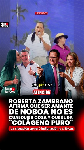 #ATENCIÓN | La prefecta de Esmeraldas, Roberta Zambrano, generó una ola de reacciones en redes sociales tras realizar comentarios en tono J0C0S0 durante un evento público en el que participó junto al presidente Daniel Noboa. Durante su intervención, Zambrano hizo referencia a rumores y comentarios que circularon anteriormente en redes sociales, asegurando que nunca se molestó por las publicaciones que la vinculaban sentimentalmente con el mandatario. Sus declaraciones provocaron risas entre los 