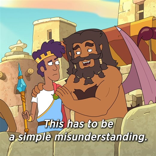 i think it might be more than a "simple misunderstanding" 👀 #krapopolis returns this sunday with a new episode on FOX! Streaming next day on Hulu. | Animation Domination