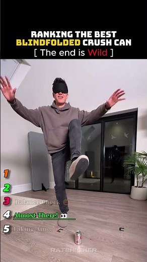 Ranking Blindfolded Can Crushing Fails & Wins! 🤣 #shorts #challenge #funny