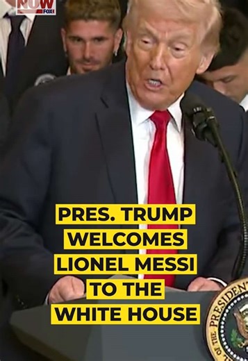 On Thursday, President Trump hosts the 2025 Major League Soccer Cup champion Inter Miami FC team, including MLS star Lionel Messi, for a ceremony at the White House. As Trump welcomes the team, he mentions that his son is a big fan of Lionel Messi.