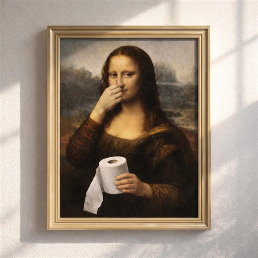 Funny Mona Lisa, Humorous Stinky Face Wall Art Print, Bathroom Decor (digital Download) - Etsy