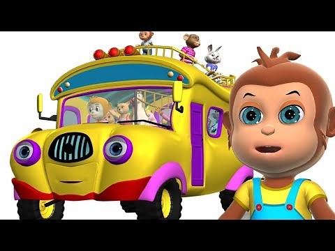 Wheels on the Bus Animal Sounds | Kid's Songs - 3D Nursery Rhymes for Children