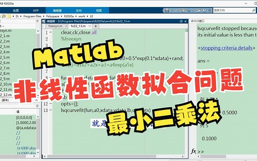 22.13 Matlab非线性函数拟合问题lsqcurvefit使用最小二乘法求解非线性函数拟合问题曲线拟合/数据拟合/任意形式函数的拟合