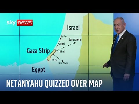 Netanyahu asked why West Bank is missing from map by Sky News | Israel-Hamas war