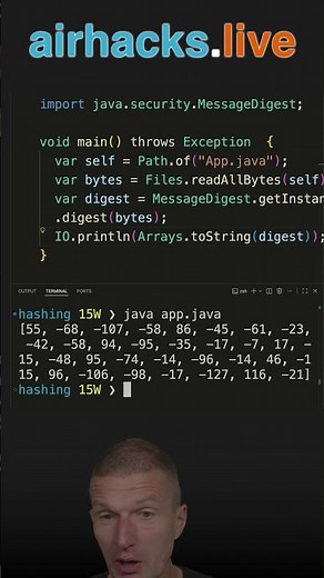 HexFormat and MessageDigest #java #shorts #coding #airhacks