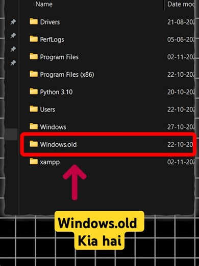 What is windows.old folder in windows #windows.old #oldwindows #viral #foryou #foryoupage #trending #techseekers #fypp