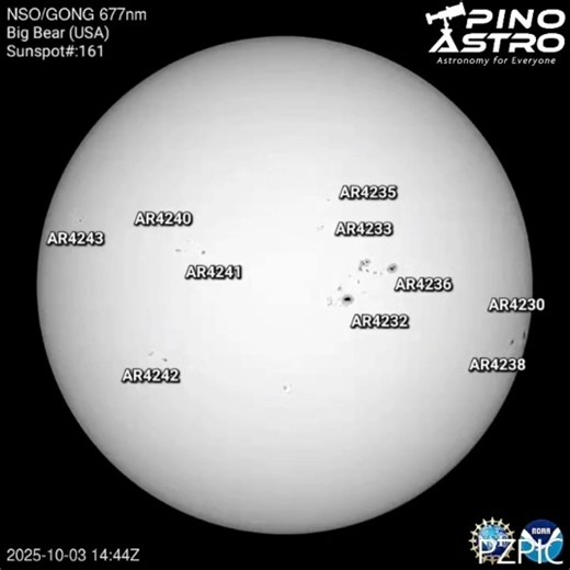Daily Sunspots: October 3, 2025 #PinoAstro