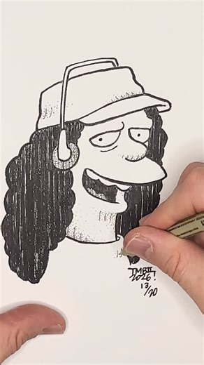 Terry Brown on Instagram: "SIMPSONS FACES 13/20: Otto Mann #drawingvideo #terrybrownart #ottomann #simpsonsfaces #timelapseart"