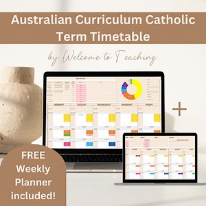 (Excel) Australian Curriculum Catholic Term Timetable   Weekly Planner