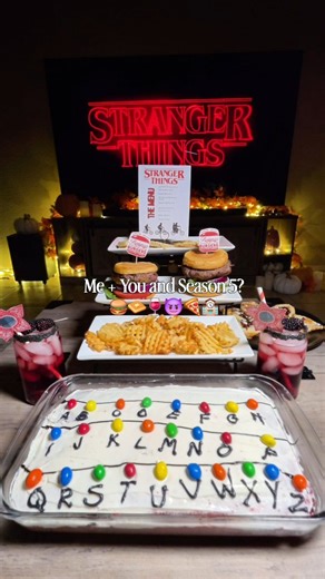 84K views · 8.5K reactions | Send this to someone you want to have a Stranger Things watch party with and don't forget to save for inspo! All recipes for this super easy Stranger Things inspired Dinner can be found on my blog linked in my bio. See you in the Upside Down. ❤️ | The Fairytale Foodie | Facebook
