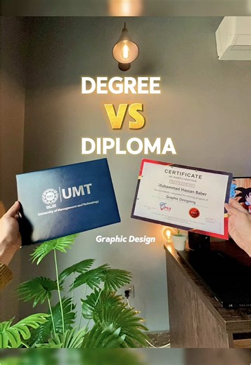 Degree or diploma?🤔 It’s all about your interest, dedication, passion, skills, and loyalty to your career. In the design field, creativity and passion are what truly matter. Many people obtain degrees but struggle to succeed because their interest or skills aren’t strong enough. Your enthusiasm and hard work set you apart. A degree or diploma will work if you show your interest, dedication, and creativity. So, keep working on your skills and follow your passion. #Graphicdesign #graphicdesigner 