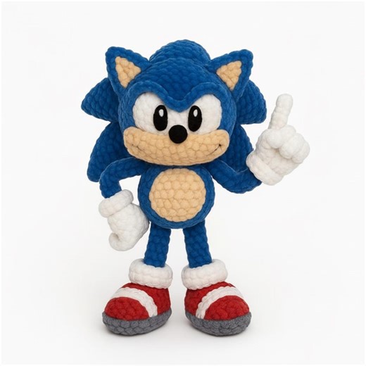 Sonic Plush Crochet Pattern: Amigurumi Game Character (PDF Tutorial) - Etsy
