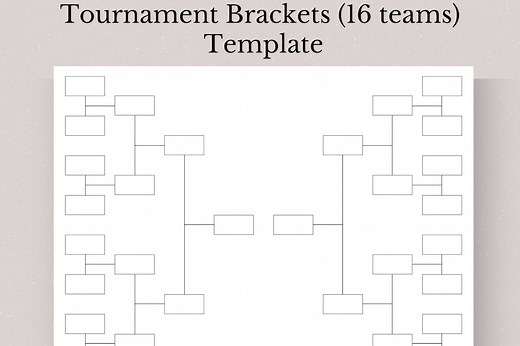 Printable 16-team Tournament Bracket, Single Elimination (PDF) - Etsy