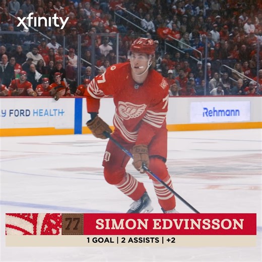 Simon Edvinsson is our Xfinity player of the week! | Detroit Red Wings