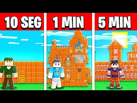 NOOB VS PRO: CONSTRUIR CASA DE LAVA EM 5 MINUTOS / 1 MINUTOS / 10 SEGUNDOS NO MINECRAFT!!