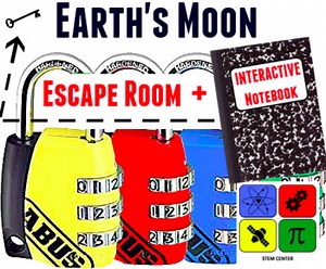 Earth's Moon Escape Room and Moon Interactive Notebook