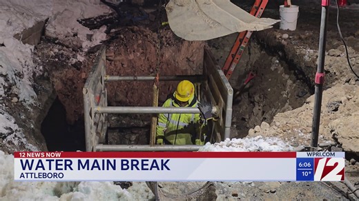 Attleboro repairing massive water main break on Route 152