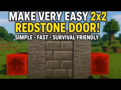 MAKE VERY EASY 2x2 REDSTONE DOOR 🚪🚪🚪😨😨👍 LIKE AND SUBSCRIBE