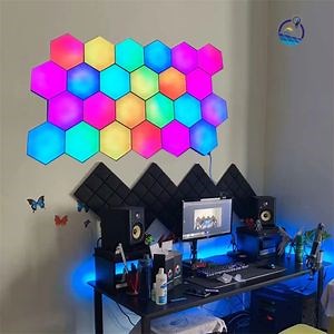 [Hot Item] RGB Quantum Light Smart Hexagon Lights LED Hexagonal Modular Lighting Remote