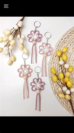 Create a Beautiful Macrame Spring Flower Keychain
