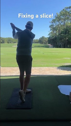 Fixing a slice in your golf swing! Easy drill! #golfinstruction #golfswing #golfexercises #golf