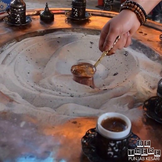 9.4M views · 242K reactions | The ancient tradition of Turkish coffee made on sand | Be There | Facebook