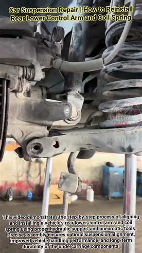 Car Suspension Repair | How to Reinstall Rear Lower Control Arm and Coil Spring #shorts #mechanic