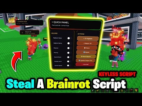[ANTI HIT 2026🔥] Lemon Hub Steal A Brainrot Script *No Key* 💯 Anti Hit No Tool + Sentry Destroyer