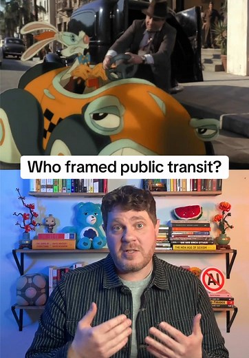 The movie “Who Framed Roger Rabbit?” references a real-life conspiracy by automotive companies to destroy public transit in Los Angeles and elsewhere. #automotive #losangeles #publictransport #trains #animation