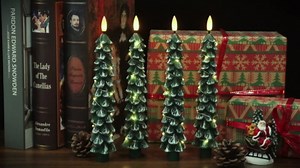 Christmas Tree Flameless Taper Candles Battery Operated Remote String Light