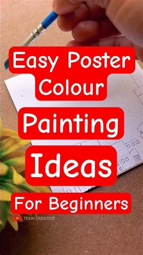 #easy #postercolour painting ideas for beginners ❤️🎨🖌️ #art #drawing #shorts