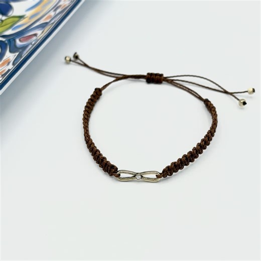 Infinity Symbol Macrame Bracelet, Woven Friendship Bracelet, Adjustable, Waterproof, Brown - Etsy