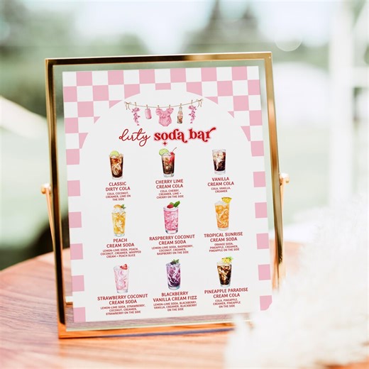 She's Ready to Pop Baby Shower Dirty Soda Bar Recipe Sign (digital Download) - BS71B - Etsy