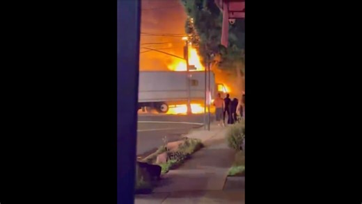 Video shows fiery aftermath of truck collision on Staten Island