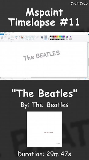Drawing “The Beatles” by The Beatles Album Cover in Mspaint (29m 47s) #thebeatles #whitealbum #rock #60s #paulmccartney #digitalartist #art #album #albumcover #fyp #foryou