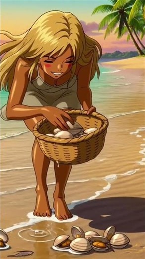 Collecting Live Clam Shells ASMR on the Beach 🌊 Soothing Tropical Ocean Seafood Discovery