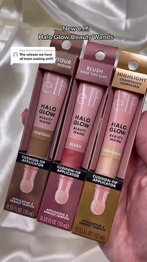 New e.l.f. Halo Glow Beauty Wands | Champagne Campaign, Rosé You Slay, Light/Medium